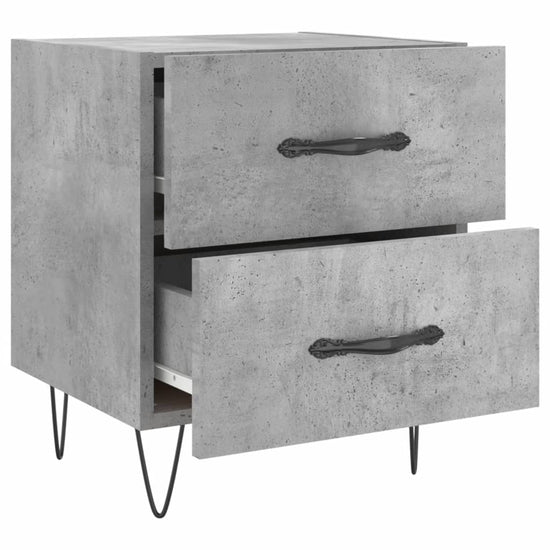Nachtkastje 40x35x47,5 cm bewerkt hout betongrijs MeubelReus