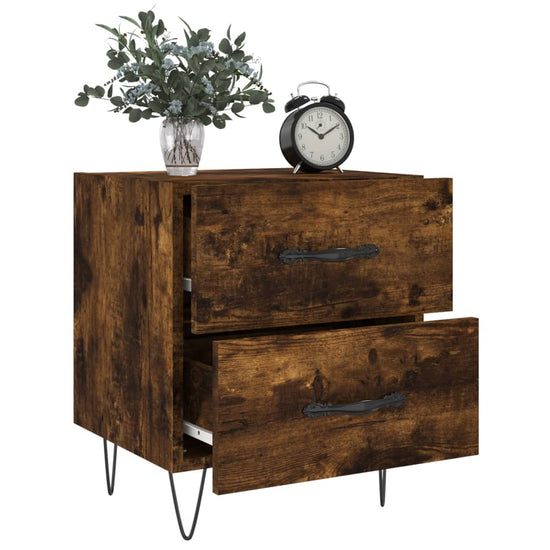 Nachtkastjes 2 st 40x35x47,5 cm bewerkt hout gerookt eikenkleur MeubelReus
