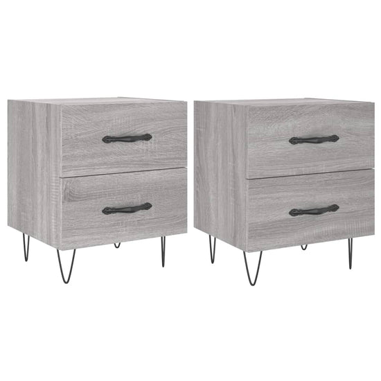 Nachtkastjes 2 st 40x35x47,5 cm bewerkt hout grijs sonoma eiken MeubelReus