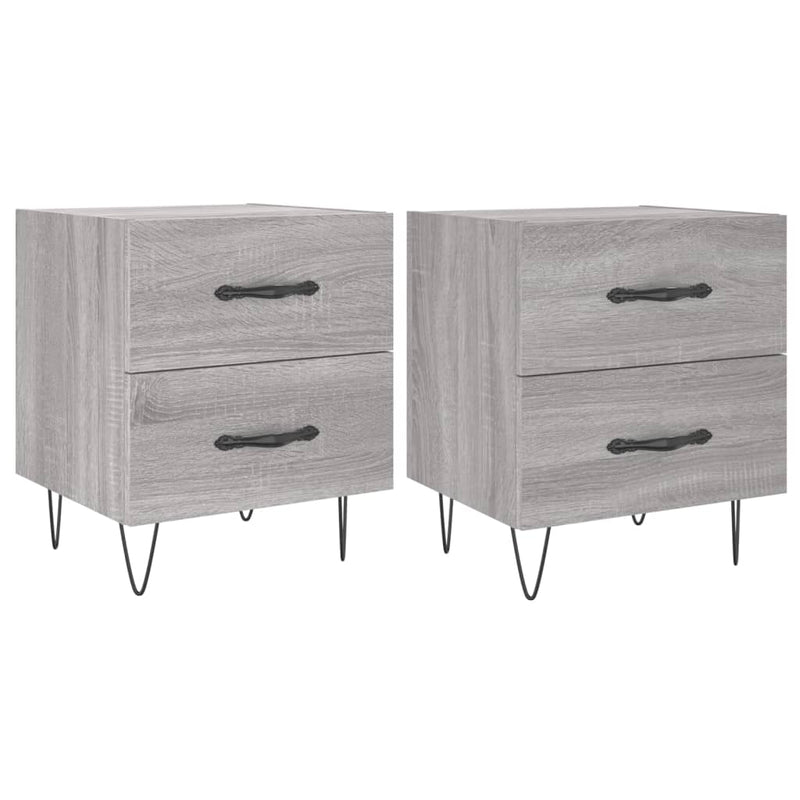 Nachtkastjes 2 st 40x35x47,5 cm bewerkt hout grijs sonoma eiken MeubelReus