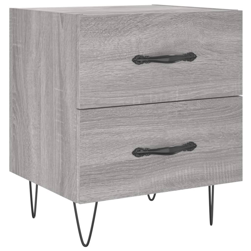 Nachtkastjes 2 st 40x35x47,5 cm bewerkt hout grijs sonoma eiken MeubelReus