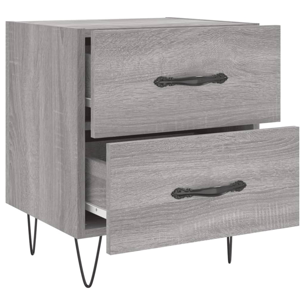 Nachtkastjes 2 st 40x35x47,5 cm bewerkt hout grijs sonoma eiken MeubelReus