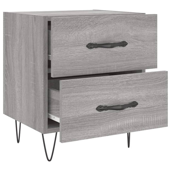 Nachtkastjes 2 st 40x35x47,5 cm bewerkt hout grijs sonoma eiken MeubelReus