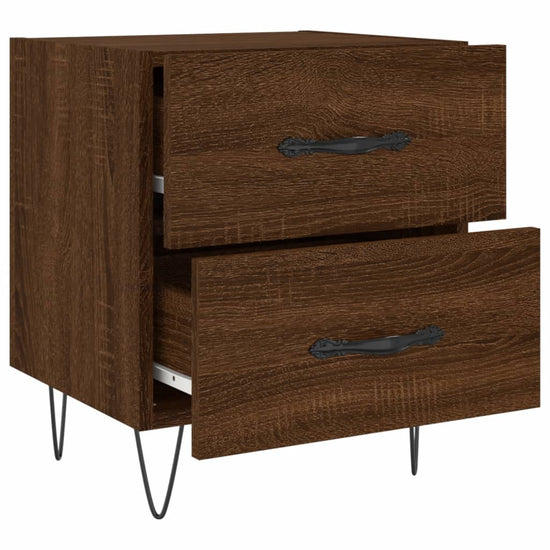 Nachtkastje 40x35x47,5 cm bewerkt hout bruin eikenkleur MeubelReus
