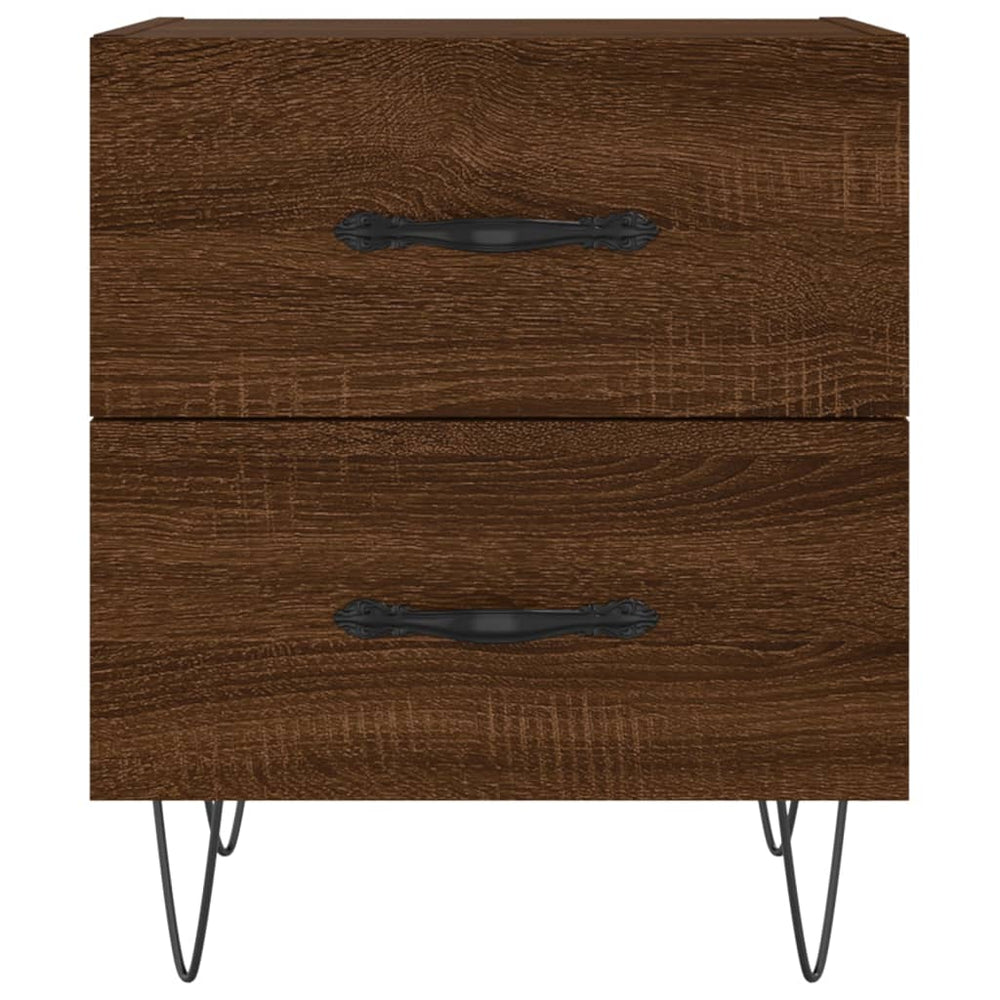 Nachtkastje 40x35x47,5 cm bewerkt hout bruin eikenkleur MeubelReus