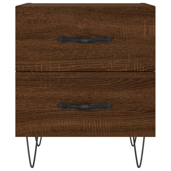 Nachtkastje 40x35x47,5 cm bewerkt hout bruin eikenkleur MeubelReus