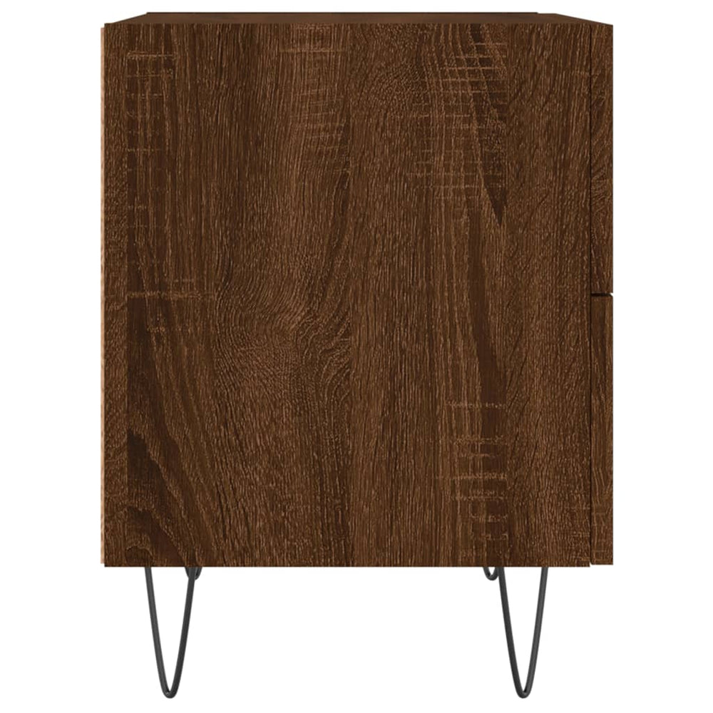 Nachtkastje 40x35x47,5 cm bewerkt hout bruin eikenkleur MeubelReus