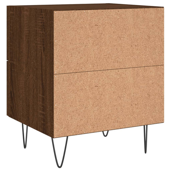Nachtkastje 40x35x47,5 cm bewerkt hout bruin eikenkleur MeubelReus