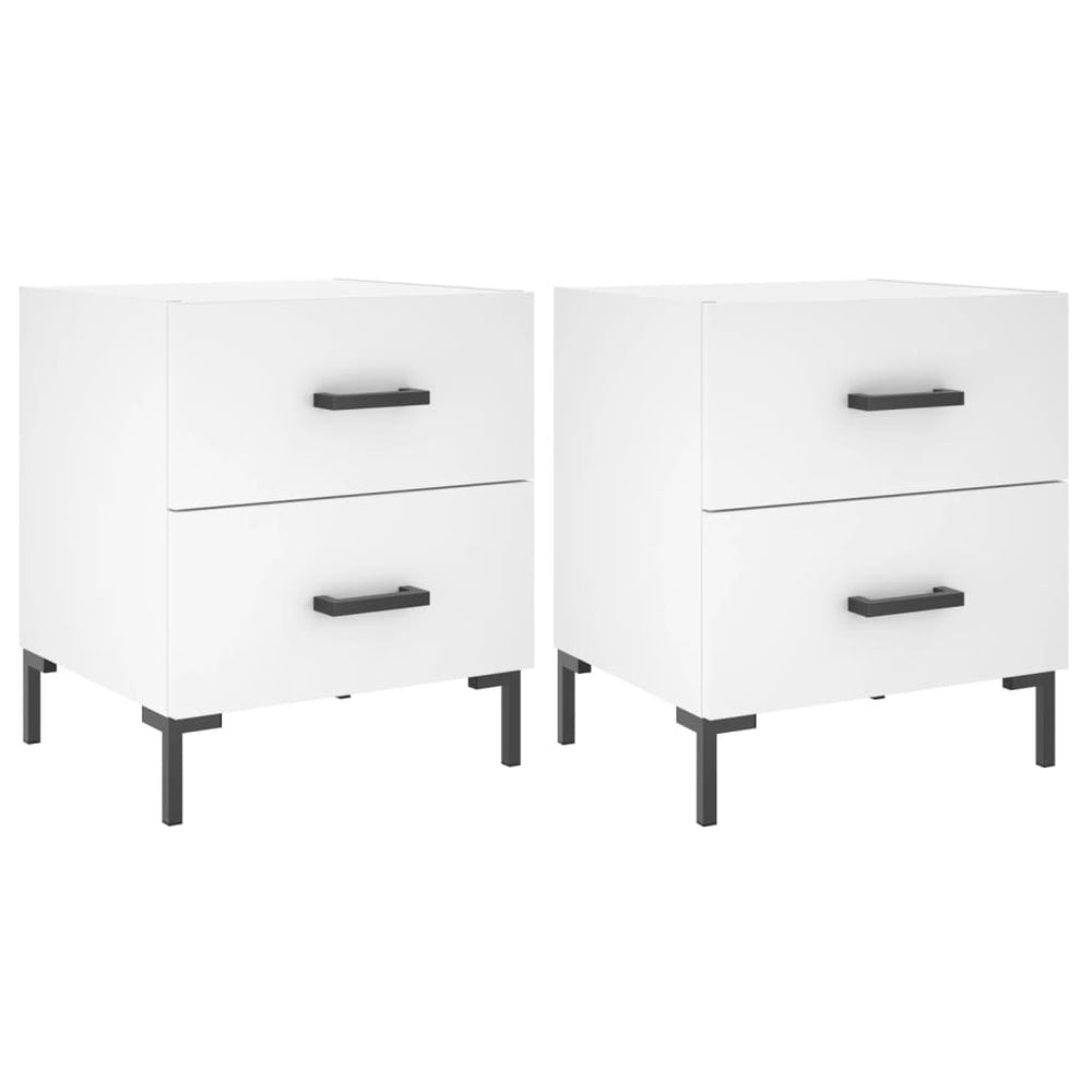 Nachtkastjes 2 st 40x35x47,5 cm bewerkt hout wit MeubelReus