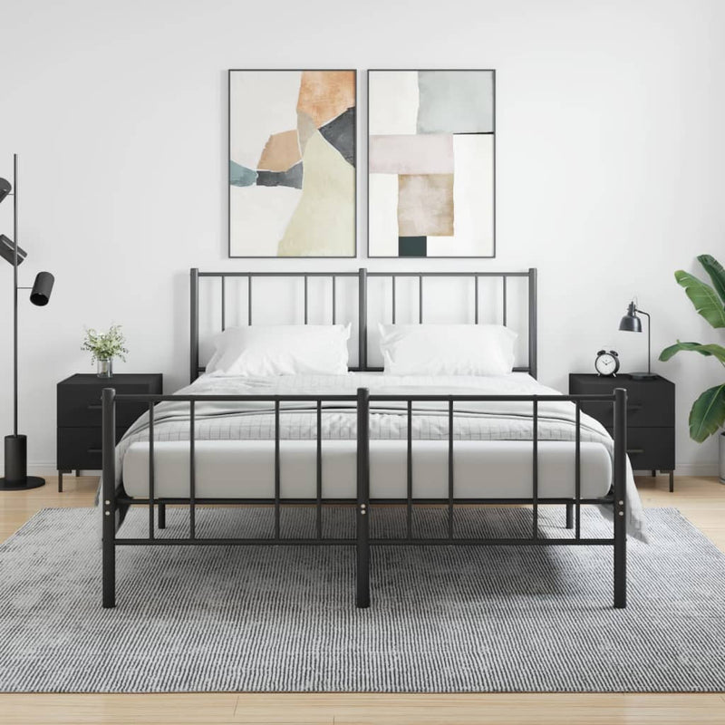 Nachtkastjes 2 st 40x35x47,5 cm bewerkt hout zwart MeubelReus
