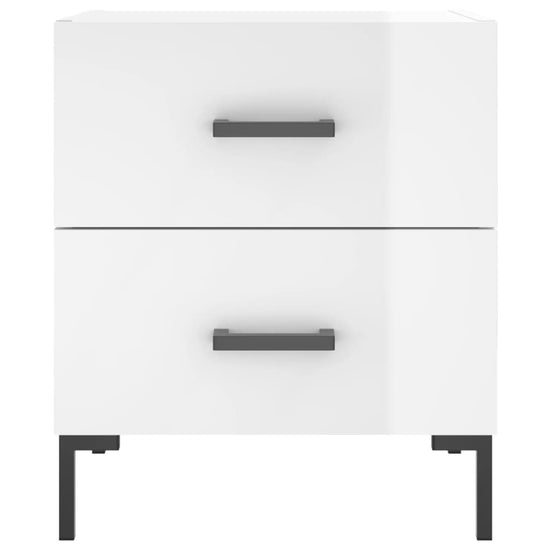 Nachtkastjes 2 st 40x35x47,5 cm bewerkt hout hoogglans wit MeubelReus