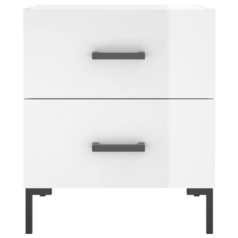 Nachtkastjes 2 st 40x35x47,5 cm bewerkt hout hoogglans wit MeubelReus