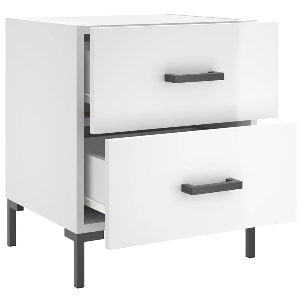 Nachtkastjes 2 st 40x35x47,5 cm bewerkt hout hoogglans wit MeubelReus