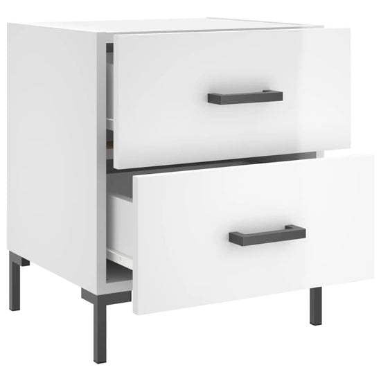 Nachtkastjes 2 st 40x35x47,5 cm bewerkt hout hoogglans wit MeubelReus