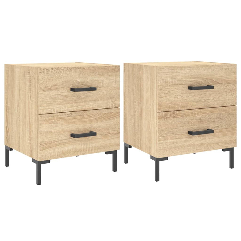 Nachtkastjes 2 st 40x35x47,5 cm bewerkt hout sonoma eikenkleur MeubelReus