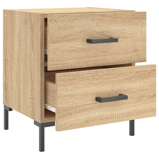 Nachtkastjes 2 st 40x35x47,5 cm bewerkt hout sonoma eikenkleur MeubelReus
