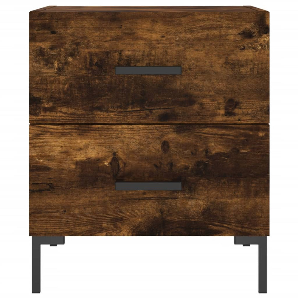 Nachtkastje 40x35x47,5 cm bewerkt hout gerookt eikenkleurig MeubelReus