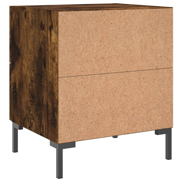 Nachtkastje 40x35x47,5 cm bewerkt hout gerookt eikenkleurig MeubelReus