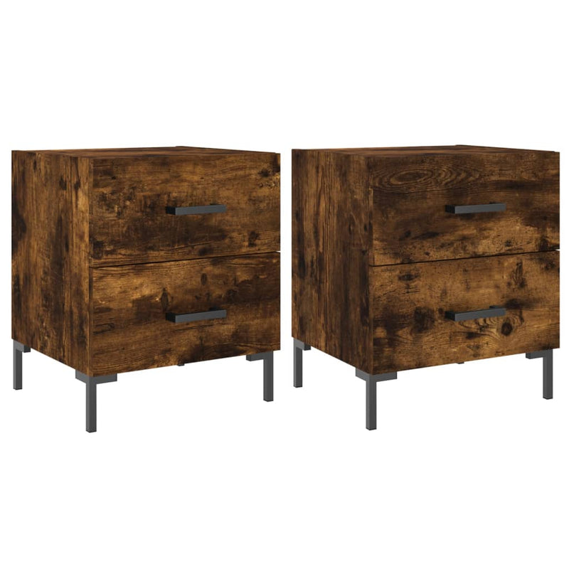 Nachtkastjes 2 st 40x35x47,5 cm bewerkt hout gerookt eikenkleur MeubelReus