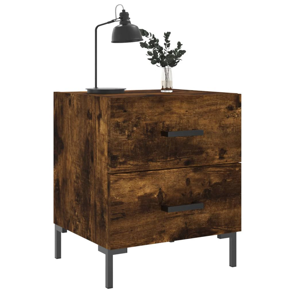 Nachtkastjes 2 st 40x35x47,5 cm bewerkt hout gerookt eikenkleur MeubelReus