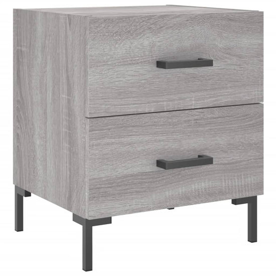 Nachtkastje 40x35x47,5 cm bewerkt hout grijs sonoma eikenkleur MeubelReus