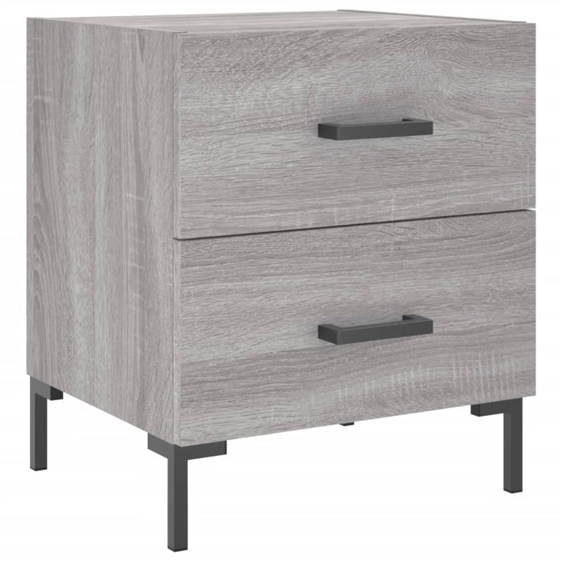 Nachtkastje 40x35x47,5 cm bewerkt hout grijs sonoma eikenkleur MeubelReus