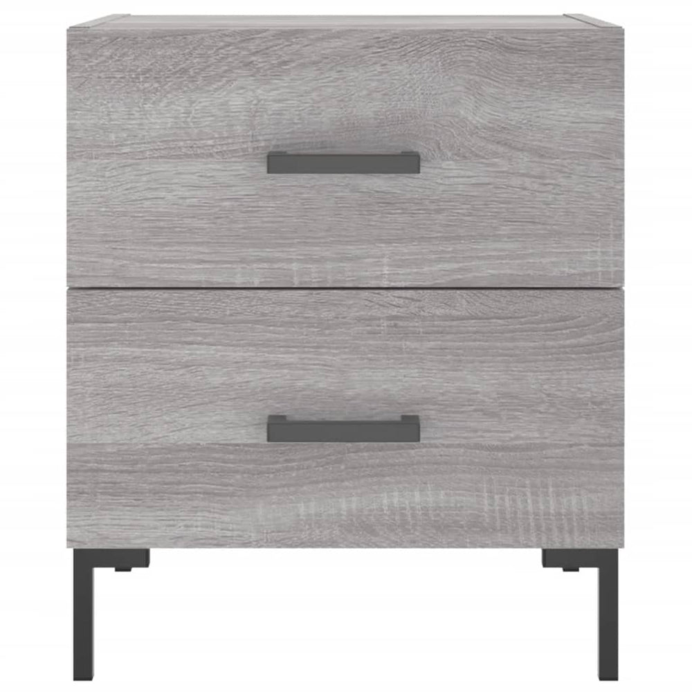 Nachtkastje 40x35x47,5 cm bewerkt hout grijs sonoma eikenkleur MeubelReus