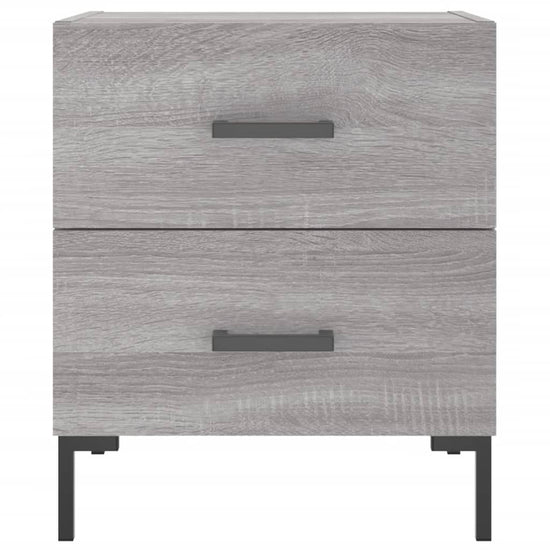 Nachtkastje 40x35x47,5 cm bewerkt hout grijs sonoma eikenkleur MeubelReus