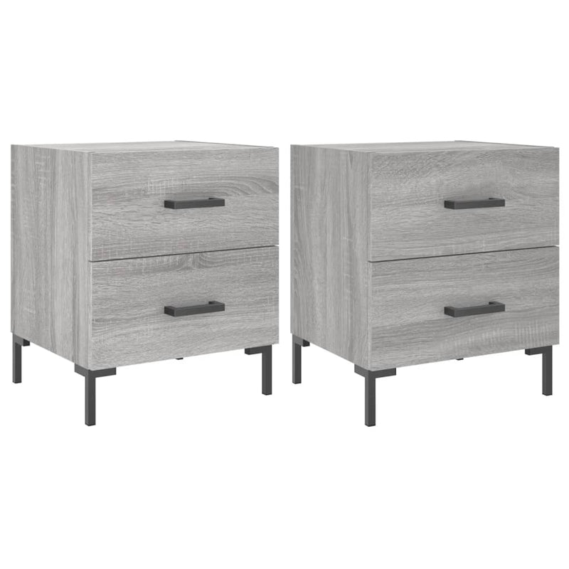 Nachtkastjes 2 st 40x35x47,5 cm bewerkt hout grijs sonoma eiken MeubelReus