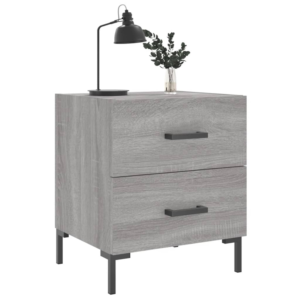 Nachtkastjes 2 st 40x35x47,5 cm bewerkt hout grijs sonoma eiken MeubelReus