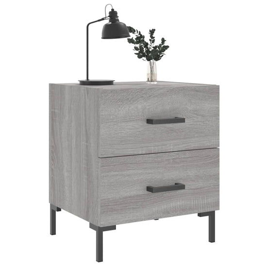 Nachtkastjes 2 st 40x35x47,5 cm bewerkt hout grijs sonoma eiken MeubelReus