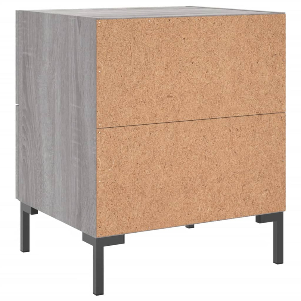 Nachtkastjes 2 st 40x35x47,5 cm bewerkt hout grijs sonoma eiken MeubelReus