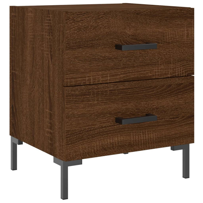 Nachtkastje 40x35x47,5 cm bewerkt hout bruin eikenkleur MeubelReus