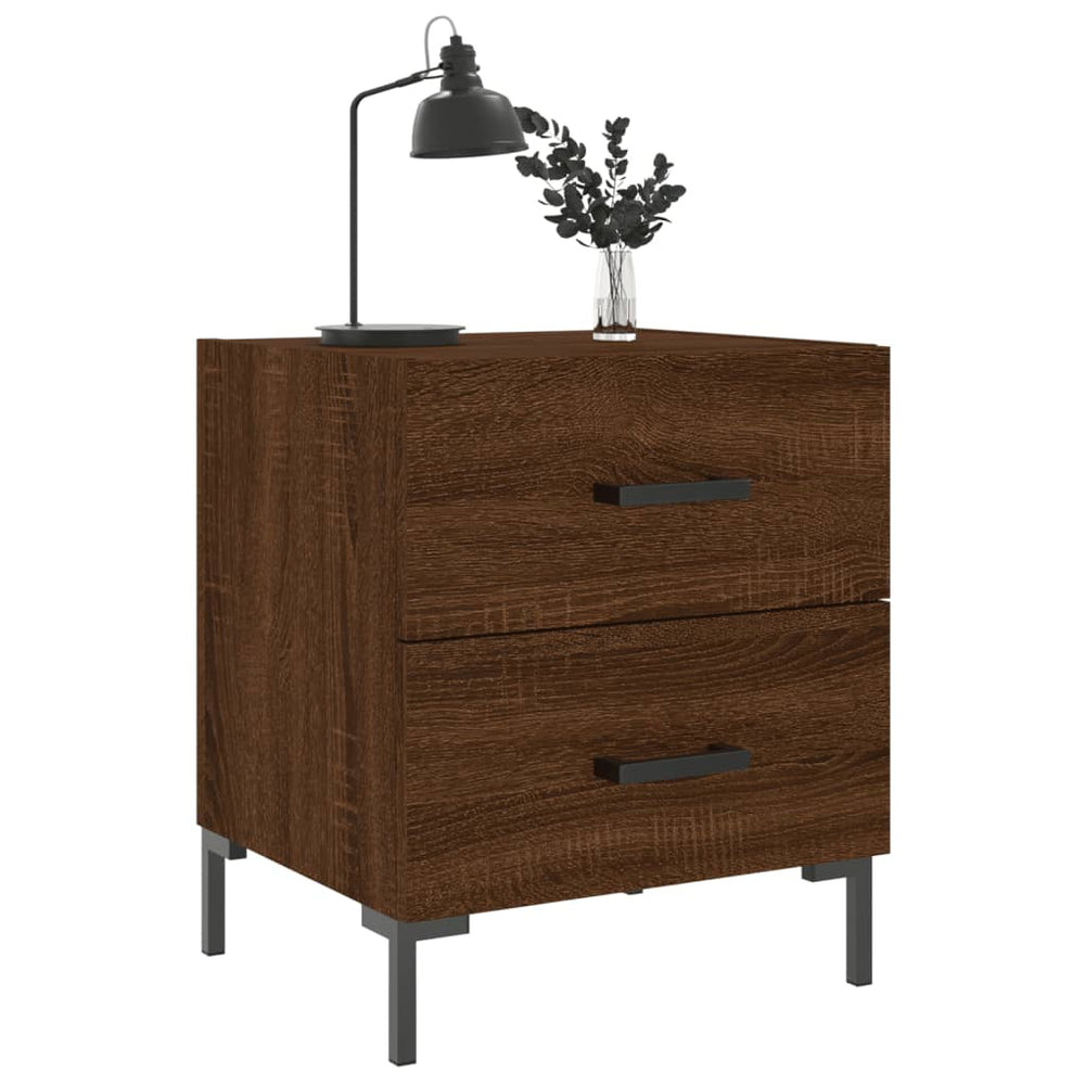 Nachtkastje 40x35x47,5 cm bewerkt hout bruin eikenkleur MeubelReus