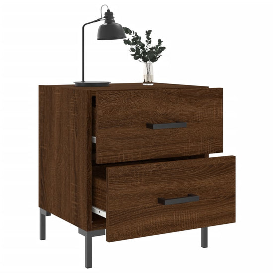 Nachtkastje 40x35x47,5 cm bewerkt hout bruin eikenkleur MeubelReus