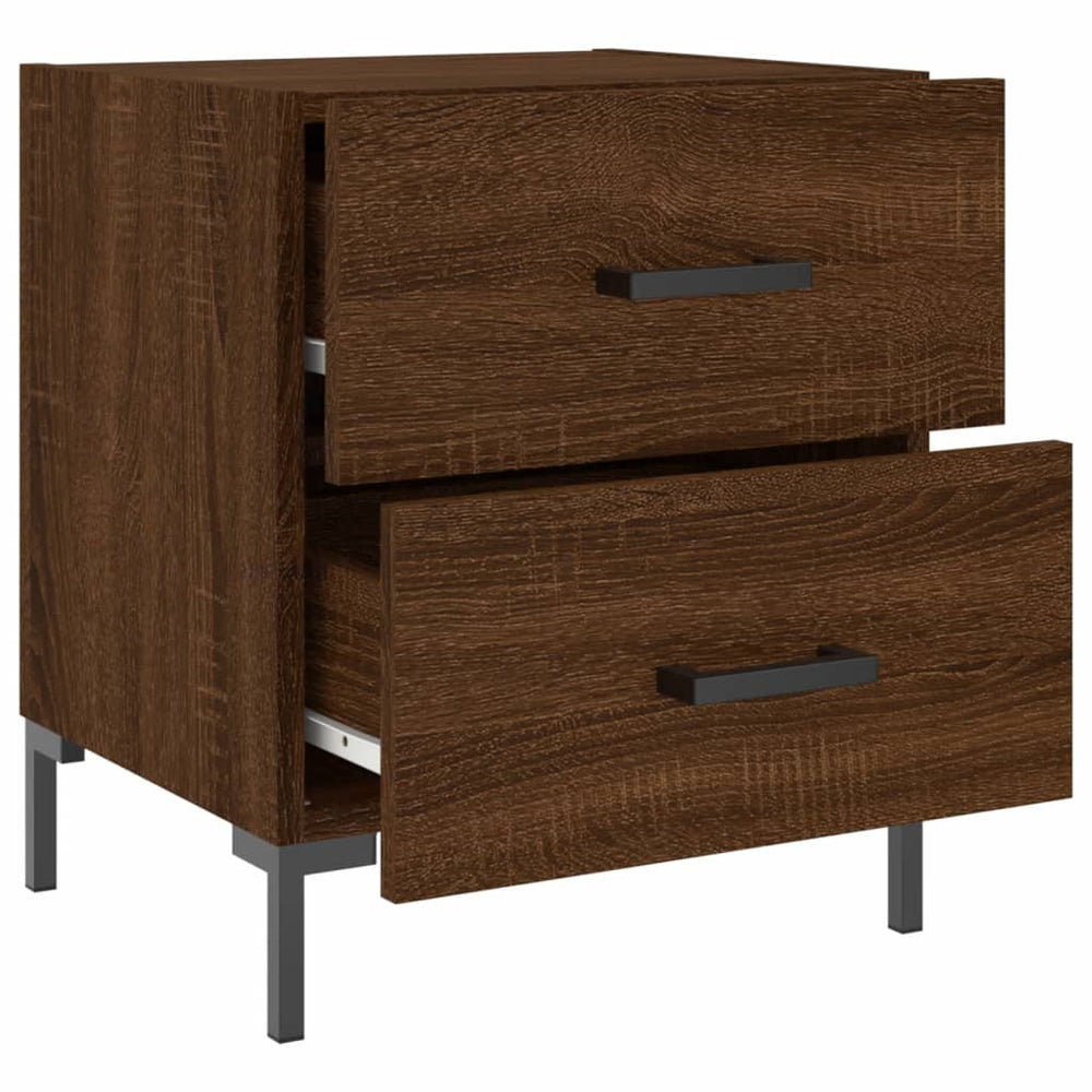 Nachtkastje 40x35x47,5 cm bewerkt hout bruin eikenkleur MeubelReus