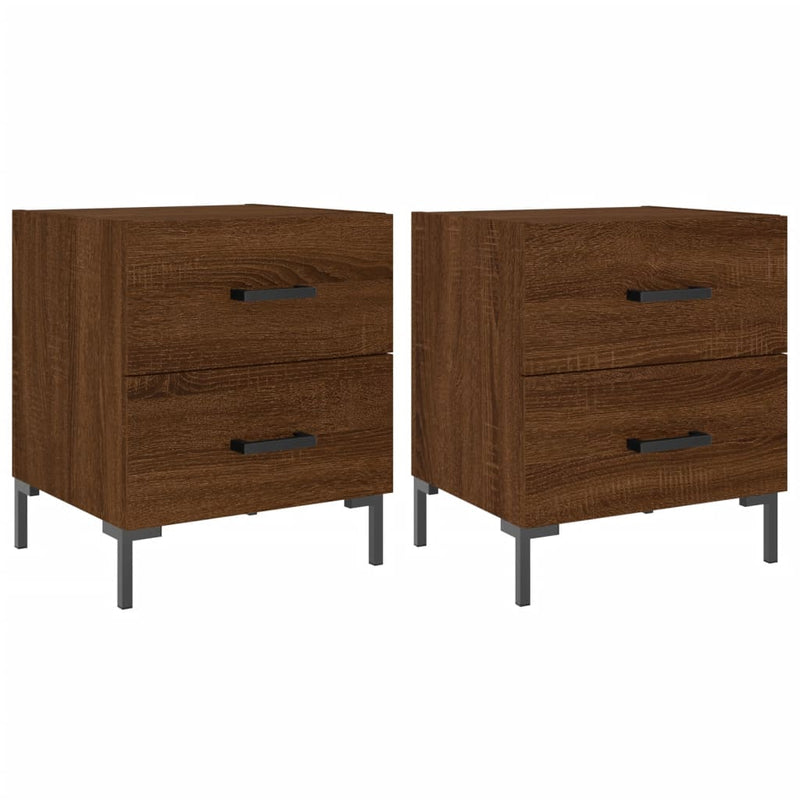 Nachtkastjes 2 st 40x35x47,5 cm bewerkt hout bruin eikenkleur MeubelReus