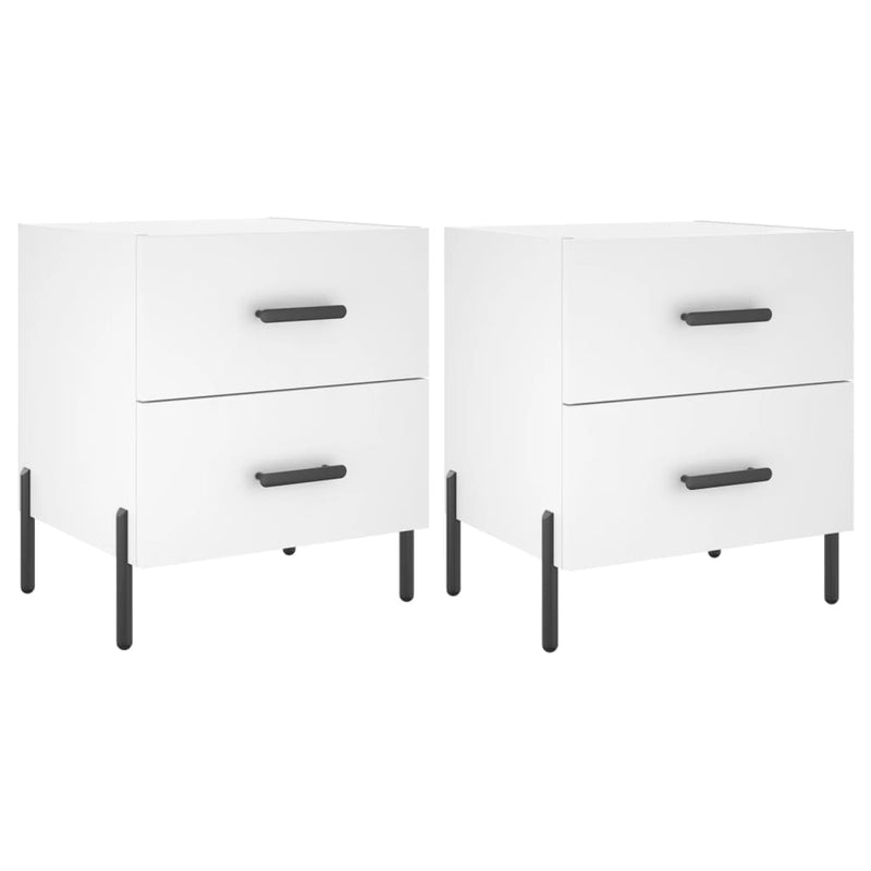 Nachtkastjes 2 st 40x35x47,5 cm bewerkt hout wit MeubelReus