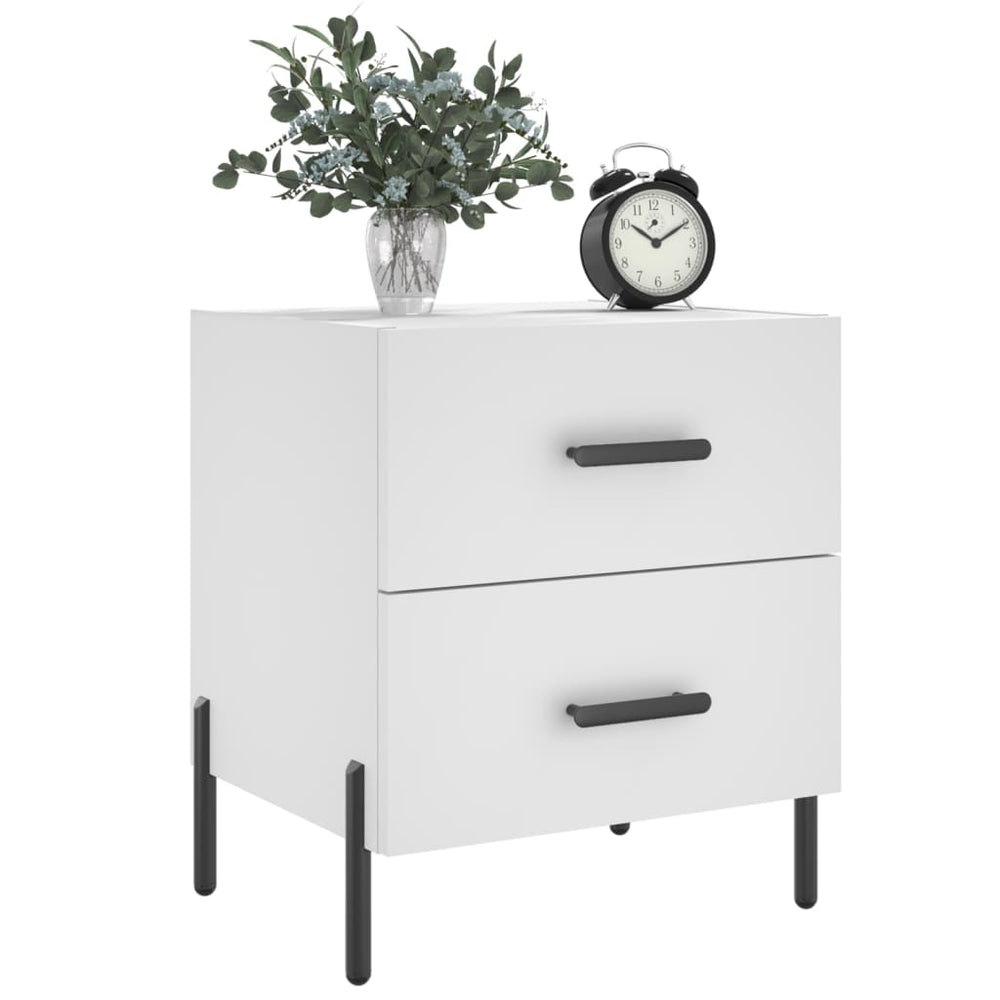 Nachtkastjes 2 st 40x35x47,5 cm bewerkt hout wit MeubelReus