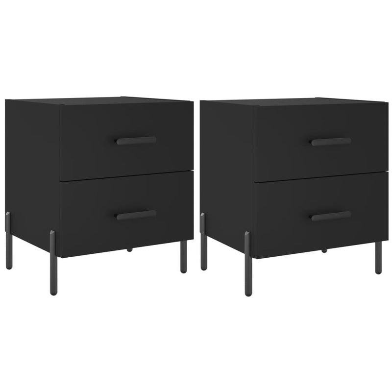 Nachtkastjes 2 st 40x35x47,5 cm bewerkt hout zwart MeubelReus