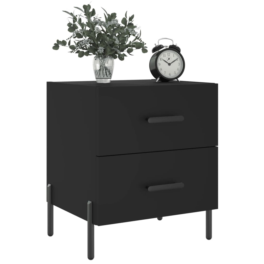 Nachtkastjes 2 st 40x35x47,5 cm bewerkt hout zwart MeubelReus