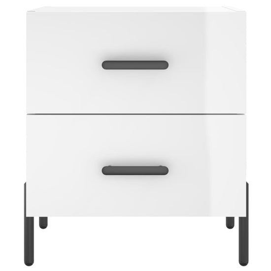 Nachtkastjes 2 st 40x35x47,5 cm bewerkt hout hoogglans wit MeubelReus