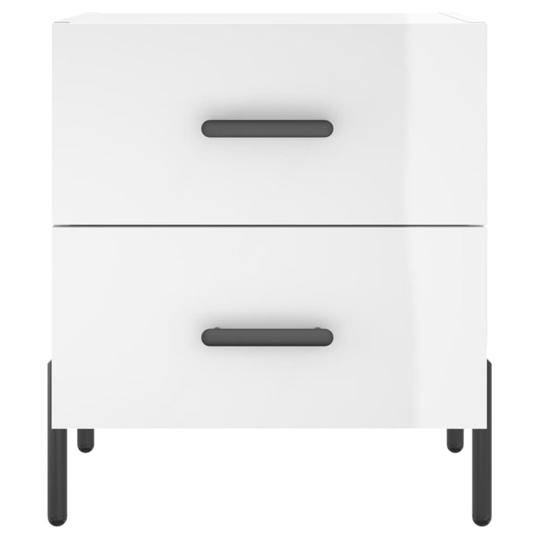 Nachtkastjes 2 st 40x35x47,5 cm bewerkt hout hoogglans wit MeubelReus