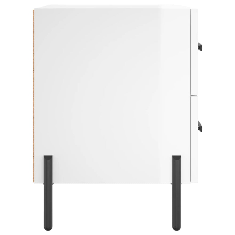 Nachtkastjes 2 st 40x35x47,5 cm bewerkt hout hoogglans wit MeubelReus
