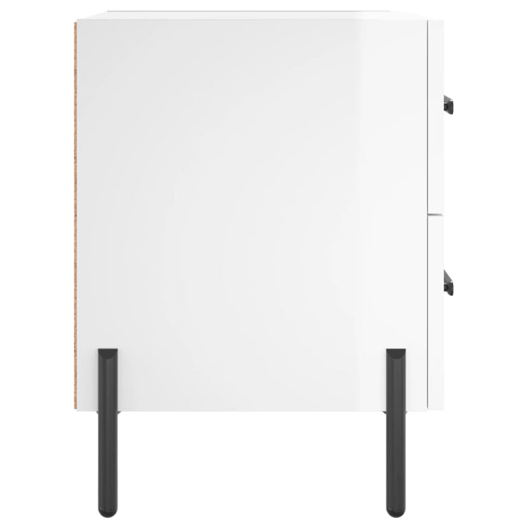 Nachtkastjes 2 st 40x35x47,5 cm bewerkt hout hoogglans wit MeubelReus