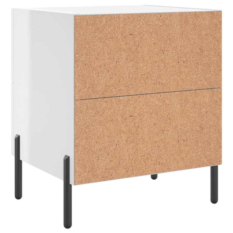Nachtkastjes 2 st 40x35x47,5 cm bewerkt hout hoogglans wit MeubelReus