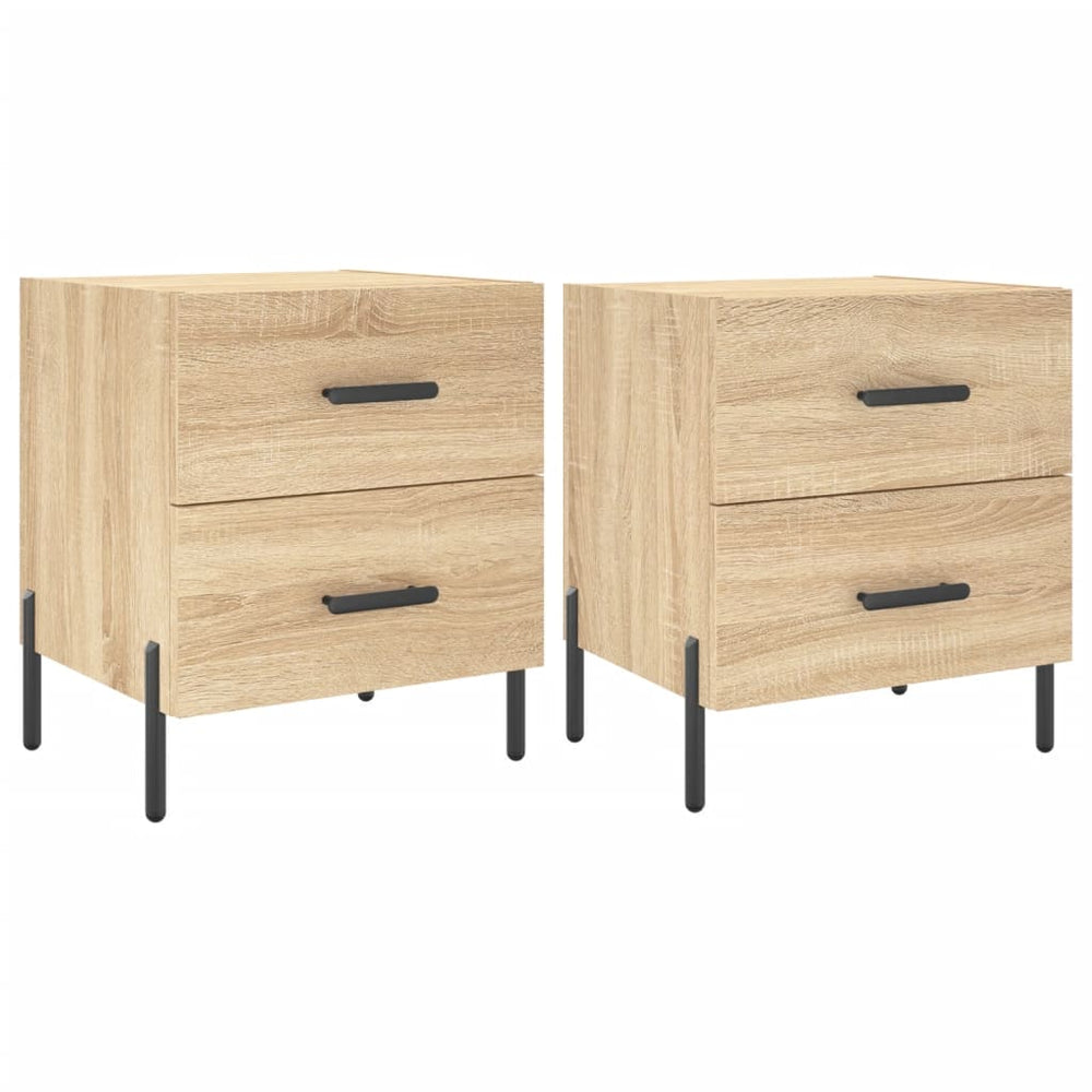 Nachtkastjes 2 st 40x35x47,5 cm bewerkt hout sonoma eikenkleur MeubelReus