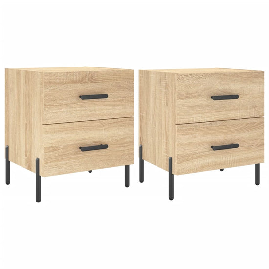 Nachtkastjes 2 st 40x35x47,5 cm bewerkt hout sonoma eikenkleur MeubelReus