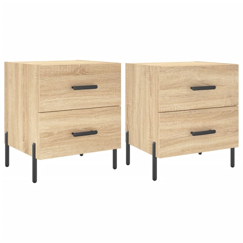 Nachtkastjes 2 st 40x35x47,5 cm bewerkt hout sonoma eikenkleur MeubelReus