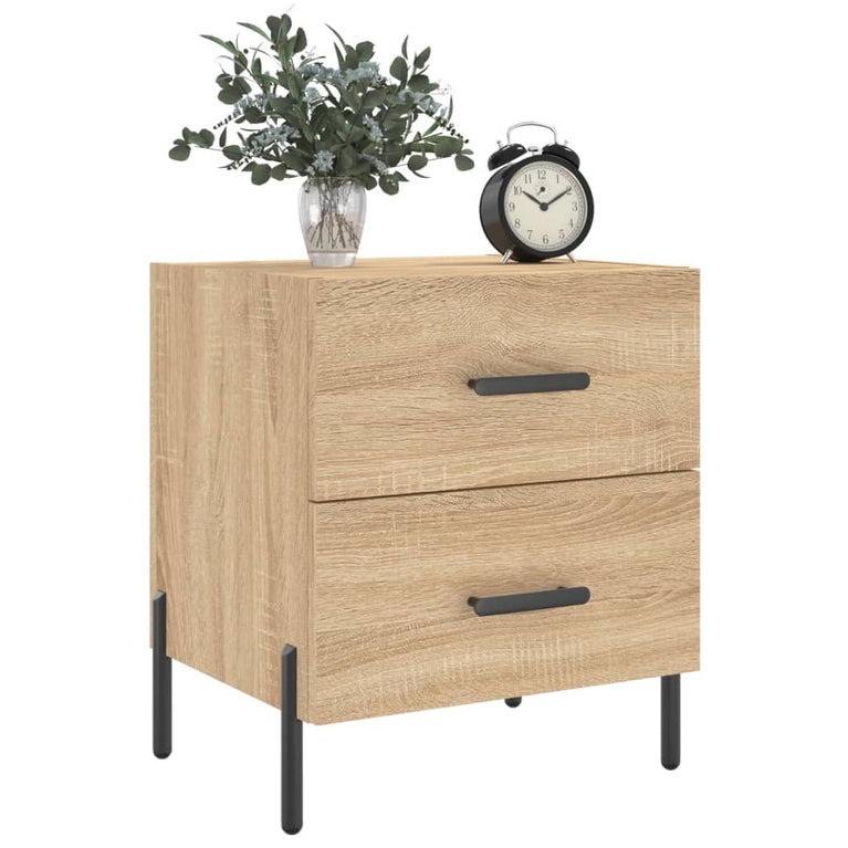 Nachtkastjes 2 st 40x35x47,5 cm bewerkt hout sonoma eikenkleur MeubelReus